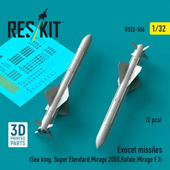 Reskit RS32-0506 1/32 Exocet Missiles for Sea King/Super Etendard/Mirage 2000/Rafale/Mirage F.1