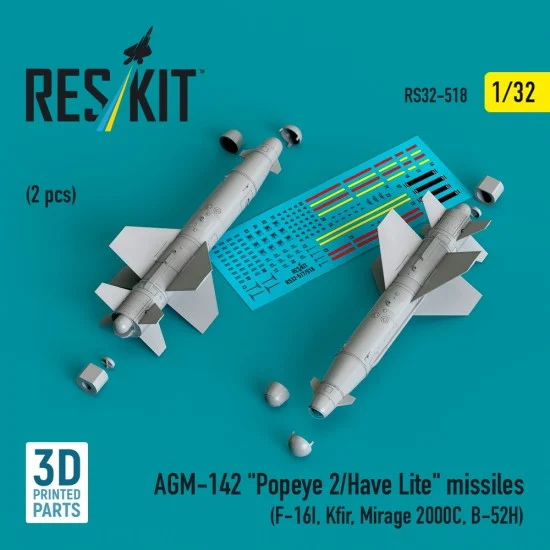 Reskit RS32-0518 1/32 AGM-142 Popeye 2/Have Lite Missiles for F-16I/Kfir/Mirage 2000C/B-52H