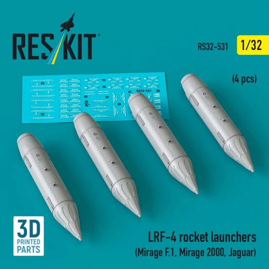 Reskit RS32-0531 1/32 Mirage F.1/Mirage 2000/Jaguar LRF-4 Rocket Launchers (4pcs)