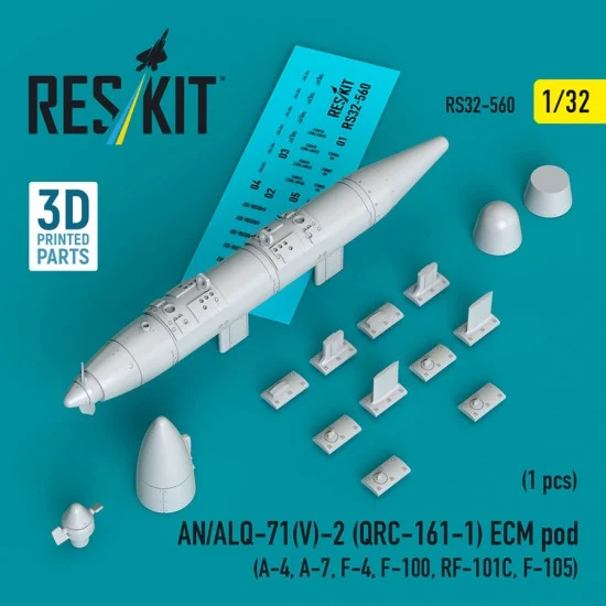 Reskit RS32-0560 1/32 AN/ALQ-71(V)-2 (QRC-161-1) ECM Pod for A-4/A-7/F-4/F-100/RF-101C/F-105