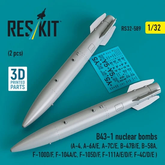 Reskit 32-0589 1/32 B43-1 Nuclear Bombs (2pcs)