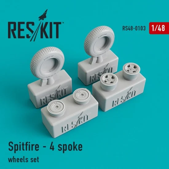 Reskit RS48-0103 1/48 Spitfire-4 Spoke Wheels set for Eduard/ICM/Airfix/Revell/Tamiya/Italeri kits