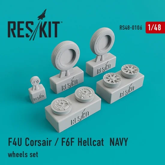 Reskit RS48-0106 1/48 F4U Corsair/F6F Hellcat Navy Wheels Set for Tamiya/Hobby Boss/Revell kits