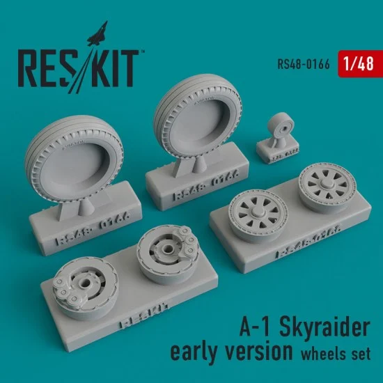 Reskit RS48-0166 1/48 A-1 Skyraider Early Version Wheels set for Hasegawa/Tamiya/Revell kits