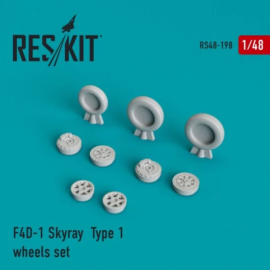 Reskit RS48-0198 1/48 Douglas F4D-1 Skyray Type 1 Wheels set for Tamiya kits