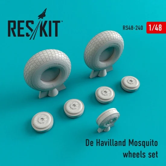 Reskit RS48-0240 1/48 De Havilland Mosquito Wheels Set for Airfix/Hasegawa/Monogram/Revell/Tamiya kits