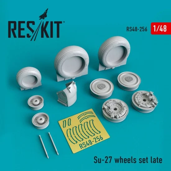 Reskit RS48-0256 1/48 Su-27 Wheels set Late version set for Academy/GWH/Hobby Boss/Eduard/Kitty hawk kits