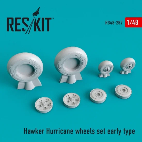 Reskit RS48-0287 1/48 Hawker Hurricane Wheels set Early type for Airfix/Tamiya/Italeri kits