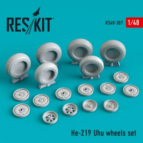 Reskit RS48-0307 1/48 Henschel He-219 Uhu Wheels set for Tamiya kits