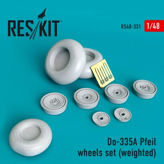 Reskit RS48-0331 1/48 Dornier Do-335A Pfeil Wheels set (weighted) for Monogram/Revell/Tamiya kits
