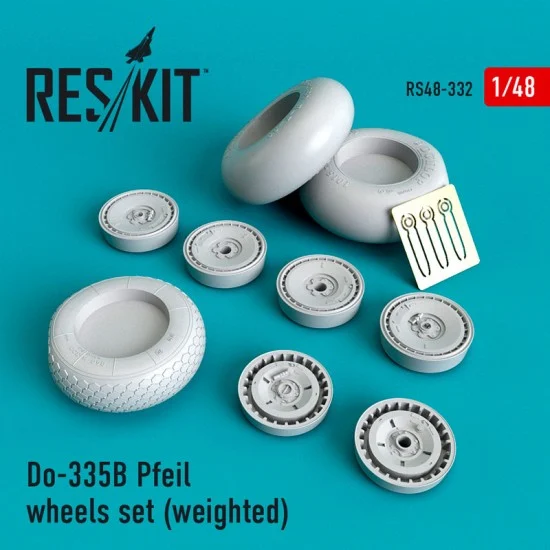 Reskit RS48-0332 1/48 Dornier Do-335B Pfeil Wheels set (weighted) for Monogram/Revell/Tamiya kits