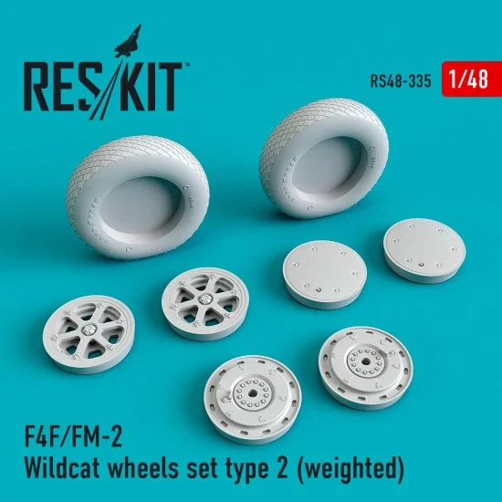 Reskit RS48-0335 1/48 Grumman F-4F/FM-2 Wildcat Wheels set Type 2 (weighted)