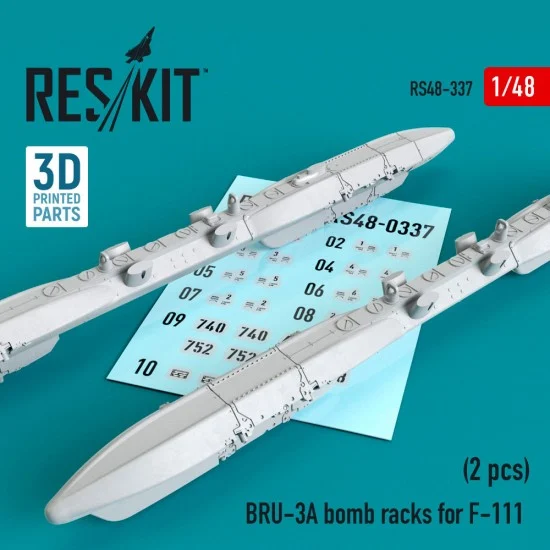 Reskit RS48-0337 1/48 F-111 Aardvark BRU-3A Bomb Racks for (2pcs) (3D Printing)