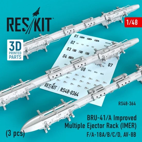 Reskit RS48-0364 1/48 F/A-18A/B/C/D, AV-8B BRU-41/A IMER (3pcs) for Revell/Monogram/Hasegawa