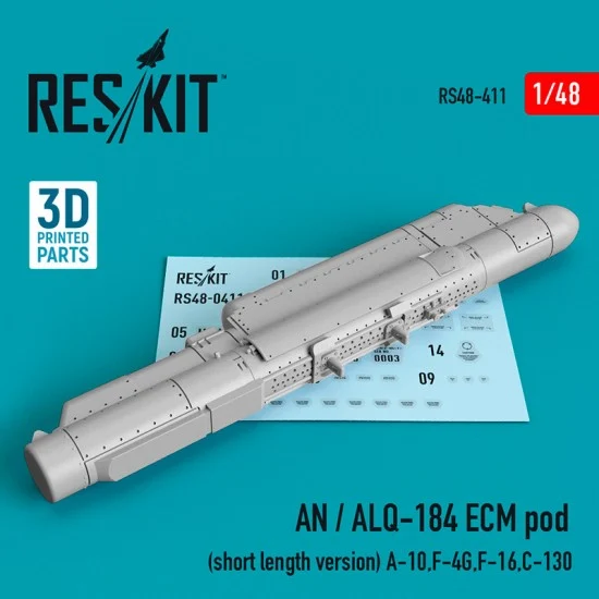Reskit RS48-0411 1/48 AN / ALQ-184 ECM Pod (short length version) for A-10, F-4G, F-16, C-130