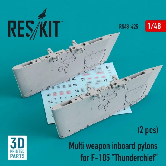 Reskit RS48-0425 1/48 Multi Weapon Inboard Pylons for F-105 "Thunderchief" (2 pcs)