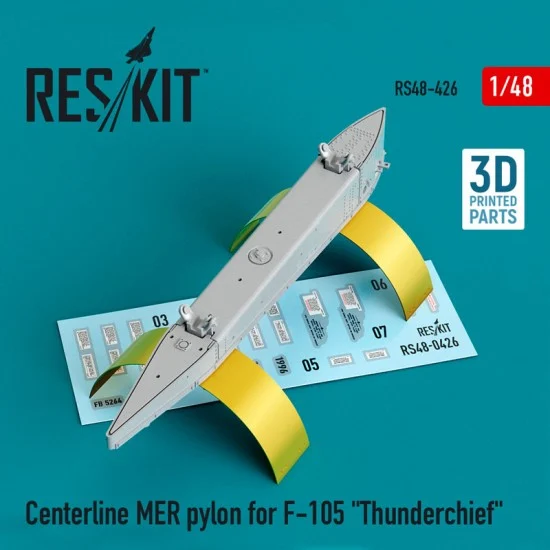 Reskit RS48-0426 1/48 Centerline MER Pylon for F-105 Thunderchief (3D Printing)