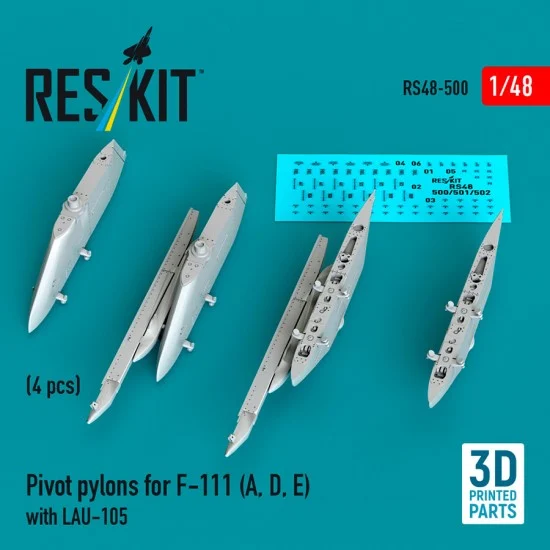 Reskit RS48-0500 1/48 Pivot Pylons for F-111 (A, D, E) with LAU-105 (4pcs)