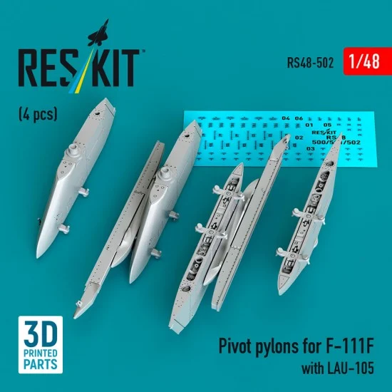 Reskit RS48-0502 1/48 Pivot Pylons for F-111F with LAU-105 (4pcs)