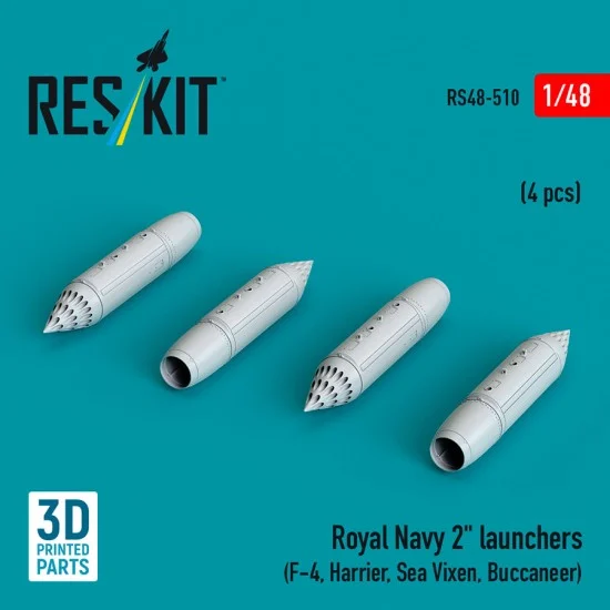 Reskit RS48-0510 1/48 Royal Navy 2 Launchers (4pcs) for F-4, Harrier, Sea Vixen, Buccaneer