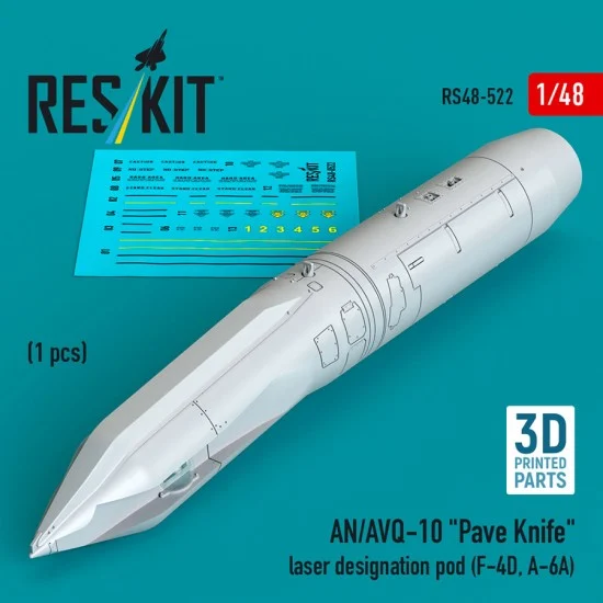 Reskit 48-0522 1/48 AN/AVQ-10 Pave Knife Laser Designation Pod (1pc) for F-4D/A-6A