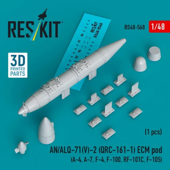 Reskit RS48-0560 1/48 AN/ALQ-71(V)-2 (QRC-161-1) ECM Pod for A-4/A-7/F-4/F-100/RF-101C/F-105