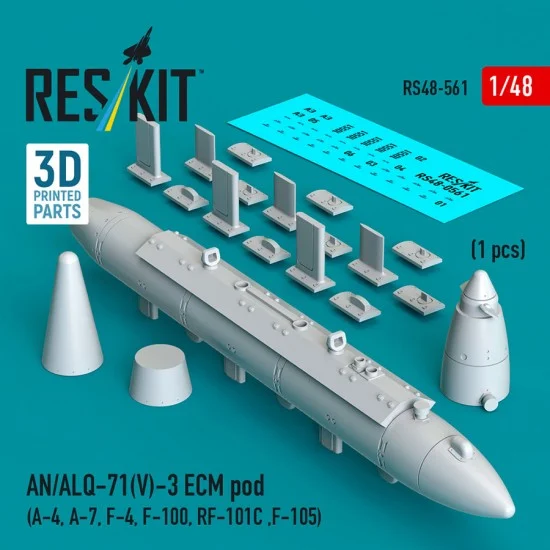 Reskit RS48-0561 1/48 AN/ALQ-71(V)-3 ECM Pod for A-4/A-7/F-4/F-100/RF-101C/F-105
