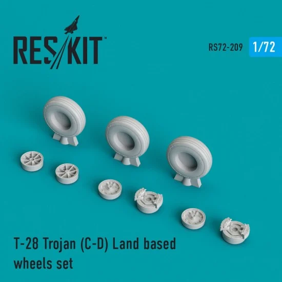 Reskit RS72-0209 1/72 North American T-28 Trojan (C-D) Land Based Wheels set for Sword/Heller kits