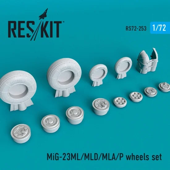 Reskit RS72-0253 1/72 Mikoyan-Gurevich MiG-23(ML/MLD/MLA/P) Wheels set for Zvezda/R.V.Aircraft/KP kits