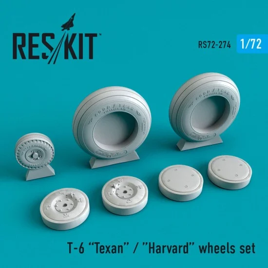 Reskit RS72-0274 1/72 North American Aviation T-6 Texan Wheels set for Academy/Revell kits