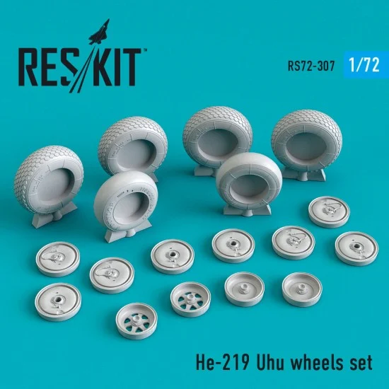 Reskit RS72-0307 1/72 Heinkel He-219 Uhu Wheels set for Dragon kits