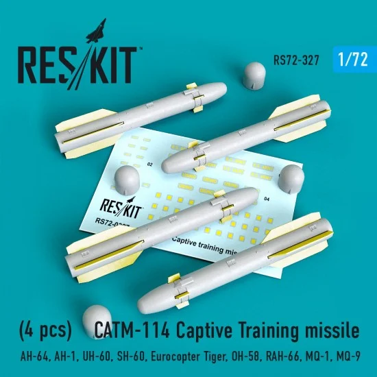 Reskit RS72-0327 1/72 CATM-114 Captive Training Missiles (4pcs) for Airfix/Hasegawa/Revell