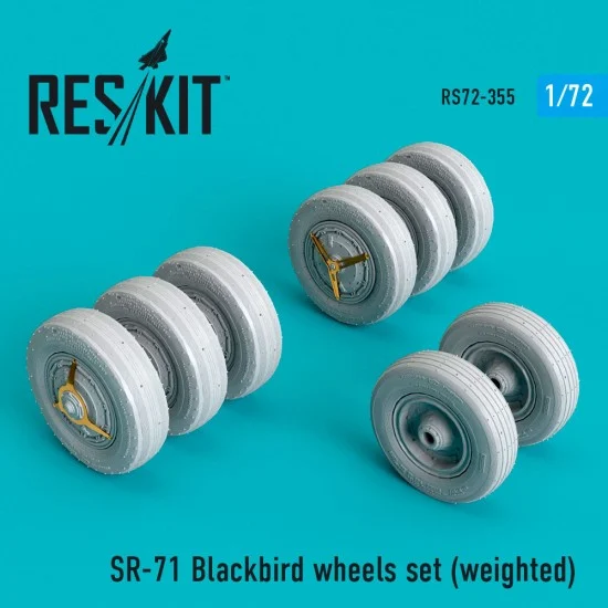 Reskit RS72-0355 1/72 SR-71 "Blackbird" Wheels set (weighted) for Hasegawa/Italeri/Academy