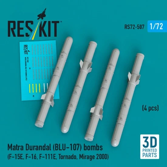 Reskit RS72-0507 1/72 Matra Durandal BLU-107 Bombs (4pcs) for F-15E/F-16/F-111E/Tornado