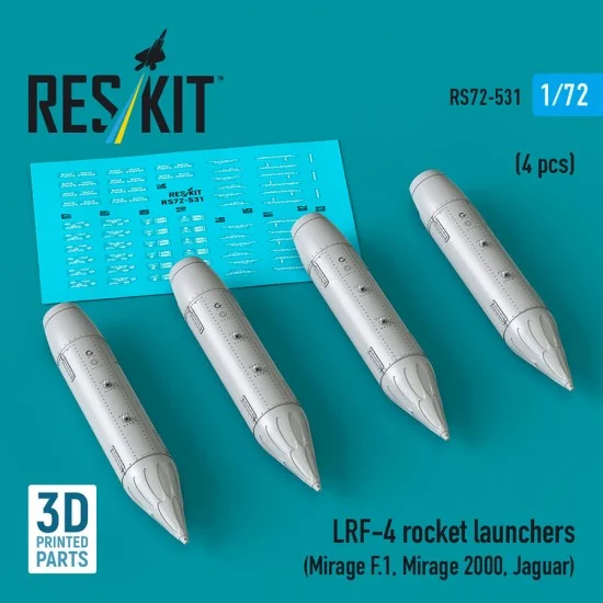 Reskit RS72-0531 1/72 LRF-4 Rocket Launchers (4pcs) for Mirage F.1/Mirage 2000/Jaguar