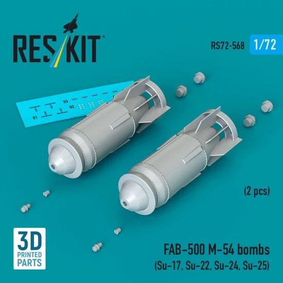 Reskit 72-0568 1/72 FAB-500 M-54 Bombs (2pcs) for Su-17/Su-22/Su-24/Su-25