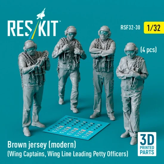 Reskit RSF32-0030 1/32 Modern Brown Jersey, Wing Captains, Wing Line Leading Petty Officers (4 figures)