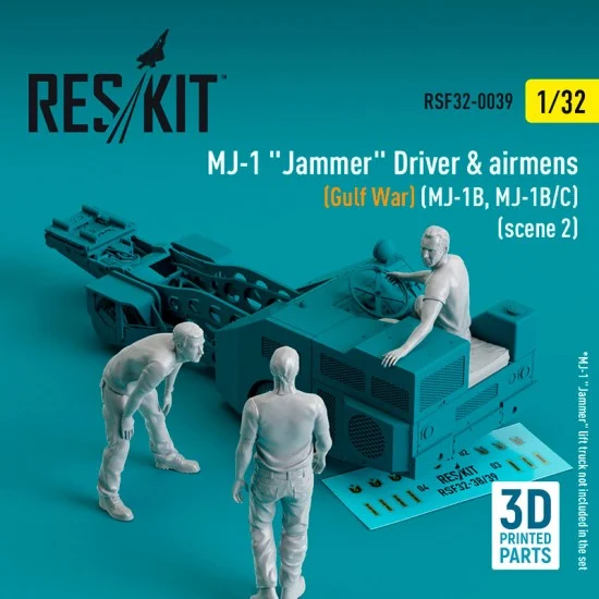Reskit RSF32-0039 1/32 MJ-1B/C Jammer Driver & Airmens (Gulf War) Scene 2 (3pcs, 3D Printed)