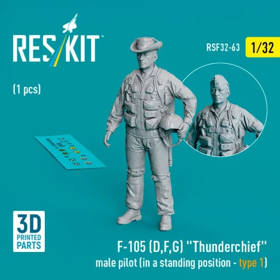 Reskit RSF32-0063 1/32 F-105 (D,F,G) Thunderchief Male Pilot (In A Standing Position - Type 1)
