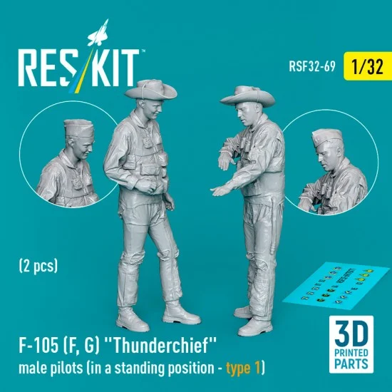 Reskit RSF32-0069 1/32 F-105 (F, G) Thunderchief Male Pilots (in a standing position - type 1, 2pcs)
