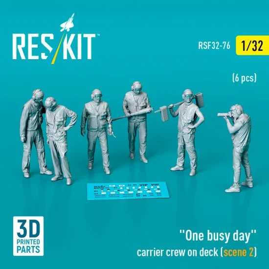 Reskit RSF32-0076 1/32 One Busy Day Carrier Crew on Deck Scene #2 (6pcs)