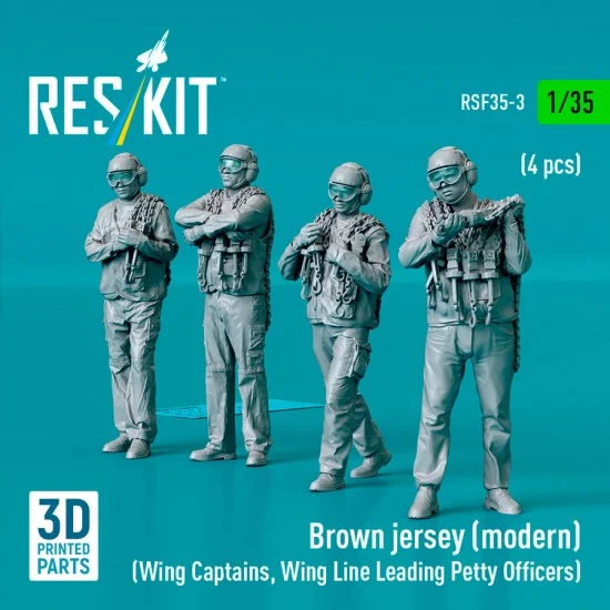 Reskit RSF35-0003 1/35 Modern Brown Jersey, Wing Captains, Wing Line Leading Petty Officers (4 figures)