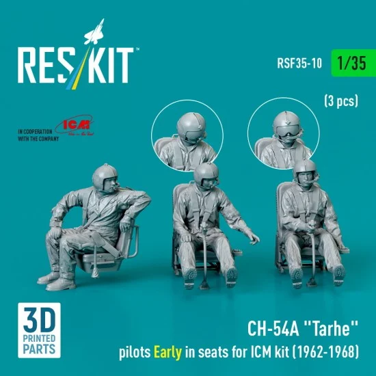 Reskit RSF35-0010 1/35 CH-54A Tarhe Pilots Early in seats for ICM kit (1962-1968) (3pcs)