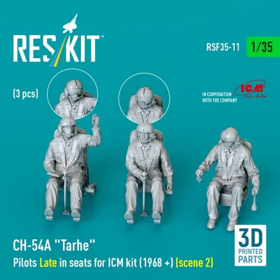 Reskit RSF35-0011 1/35 CH-54A Tarhe Pilots Late in seats for ICM kit (1968 +) (scene 2) (3pcs)