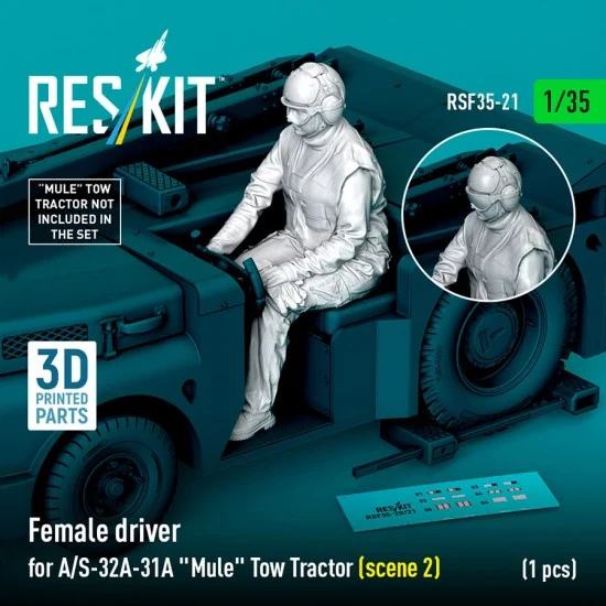 Reskit F35-0021 1/35 Female Driver for A/S-32A-31A Mule Tow Tractor (scene 2)
