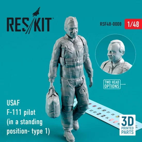 Reskit RSF48-0008 1/48 USAF F-111 Pilot in a Standing Position- type 1 (3D Printing)