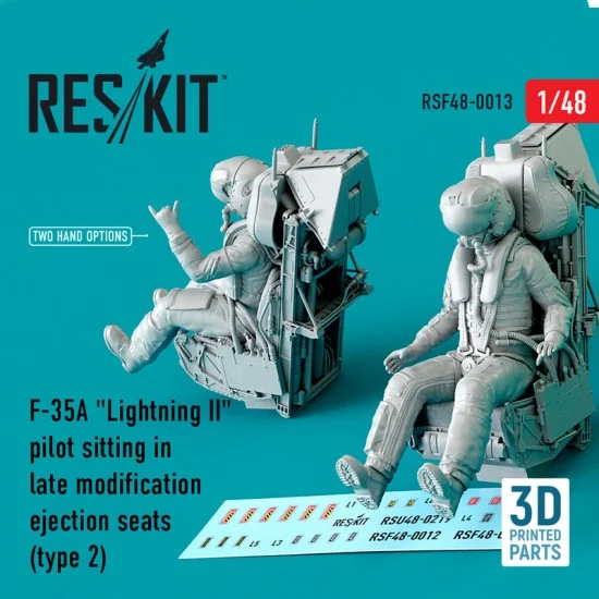 Reskit RSF48-0013 1/48 F-35A Lightning II Pilot Sitting in Late modification Ejection Seats type 2