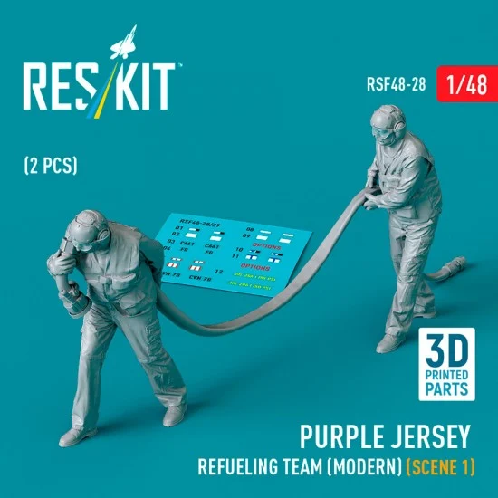 Reskit RSF48-0028 1/48 Modern Purple Jersey Refueling Team Scene #1 (2 figures)