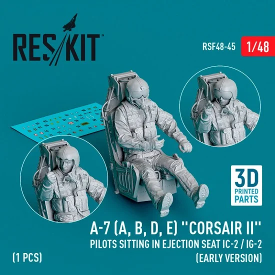 Reskit RSF48-0045 1/48 A-7 (A/ B/ D/ E) Corsair II Pilots Sitting In Ejection Seat IC-2 / IG-2 Early