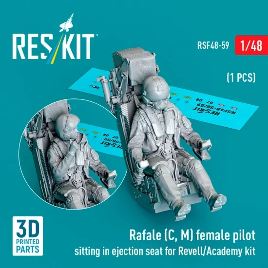 Reskit RSF48-0059 1/48 Rafale (C, M) Female Pilot Sitting in Ejection Seat for Revell/Academy kit (1pc)